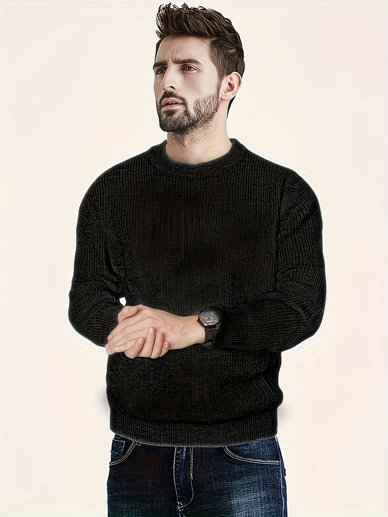 Neue langärmelige Strickpullover für Herren, lockere, warme, lässige Unterhemden, hochwertige Pullover._voghion.com