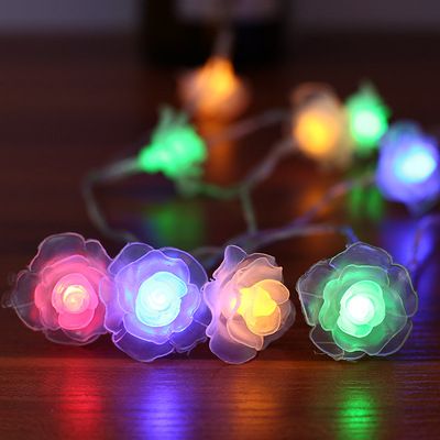 Romantic LED Rose String Lights - Battery/USB Operated, Waterproof IP44, 10-100 LED Simulation Roses For Wedding/Home/Party Decoration_voghion.com