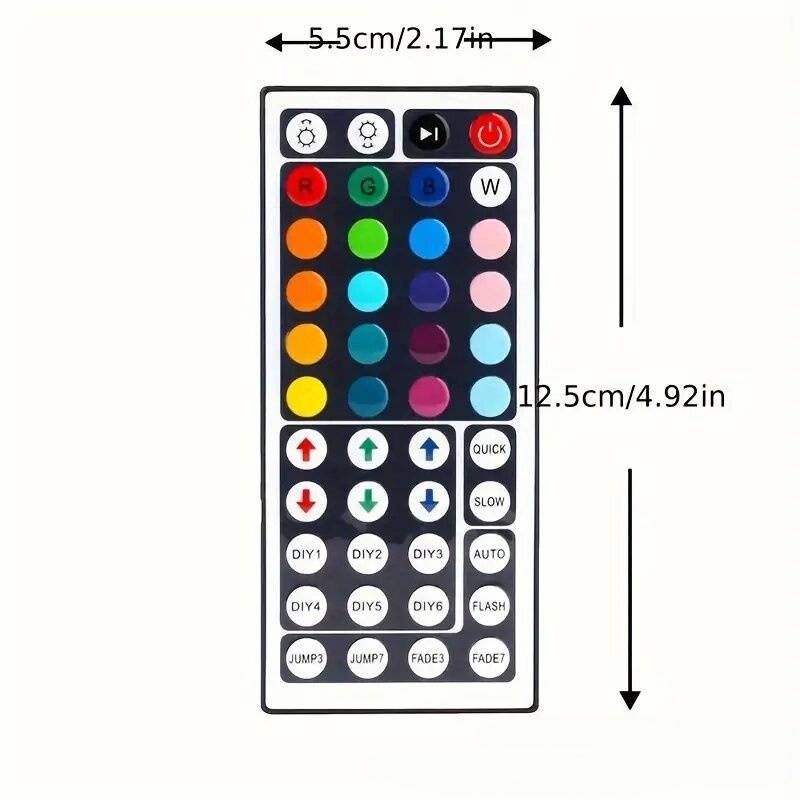24V Dual-Zone 44-Key IR Remote Controller For RGB LED Strips – Wireless Dimmer Compatible With 5050/3535/2835 LEDs (40m Range, CE Certified)_voghion.com
