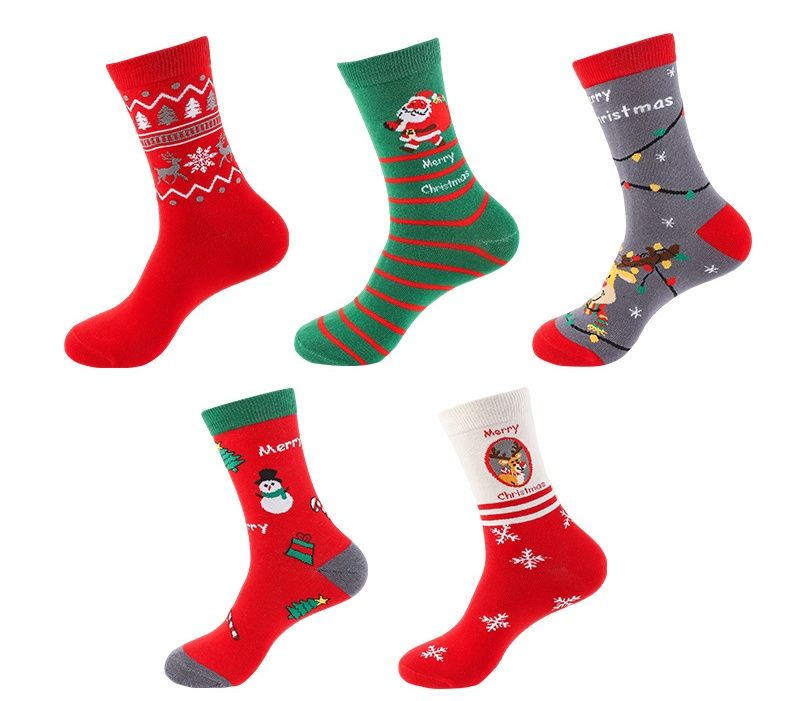 Produttore di calzini natalizi alla moda di grandi dimensioni disponibili in magazzino, regalo di Natale spesso, calzini lunghi per coppie, calzini tubolari medi_voghion.com
