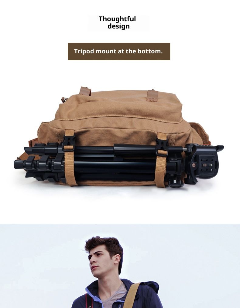 Vintage-Kameratasche aus Canvas für DSLR-Fotografie – wasserdicht, diebstahlsicher und stoßfest mit Stativgurt – perfekt für Outdoor-Aktivitäten und Reisen_voghion.com