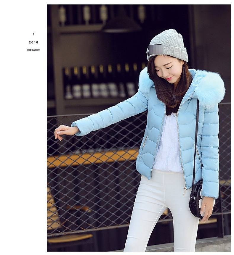 Women's Winter Short Puffer Jacket With Faux Fur Hood, Slim Fit Quilted Coat In 5 Colors (M-XXXL) – Sweet & Warm Korean Style_voghion.com