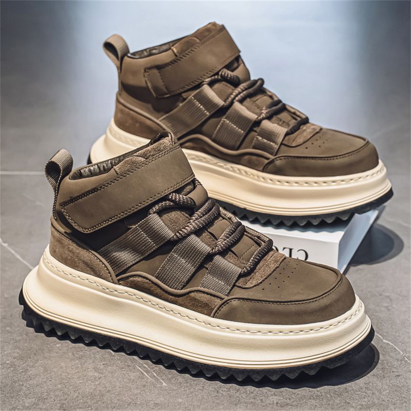 2026 European Station Fashion Sneakers Skateboarding Shoes Youth/Men High Top Lace-Up Breathable Thick Sole Non-Slip Wear-Resistant Running Shoes_voghion.com