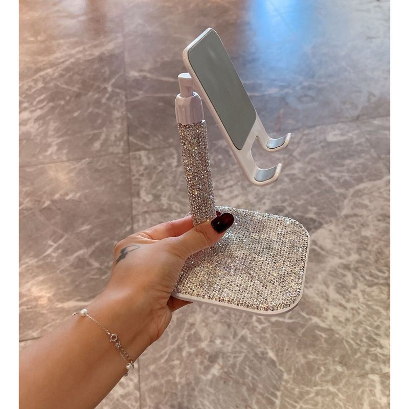 Desktop Universal Portable Adjustable Angle Height Phone Luxury Diamond-Studded Drama-Watching Tablet Multi-Functional_voghion.com