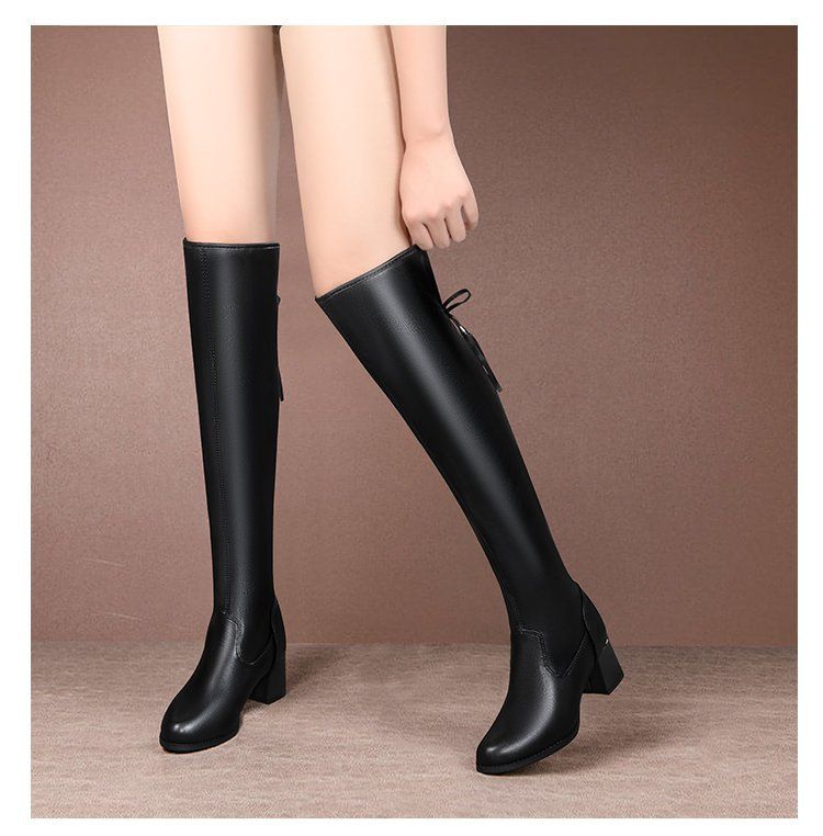 2021 New Style Long Thick Leg Slimming High Heel Riding Over-the-Knee Boots For Women_voghion.com