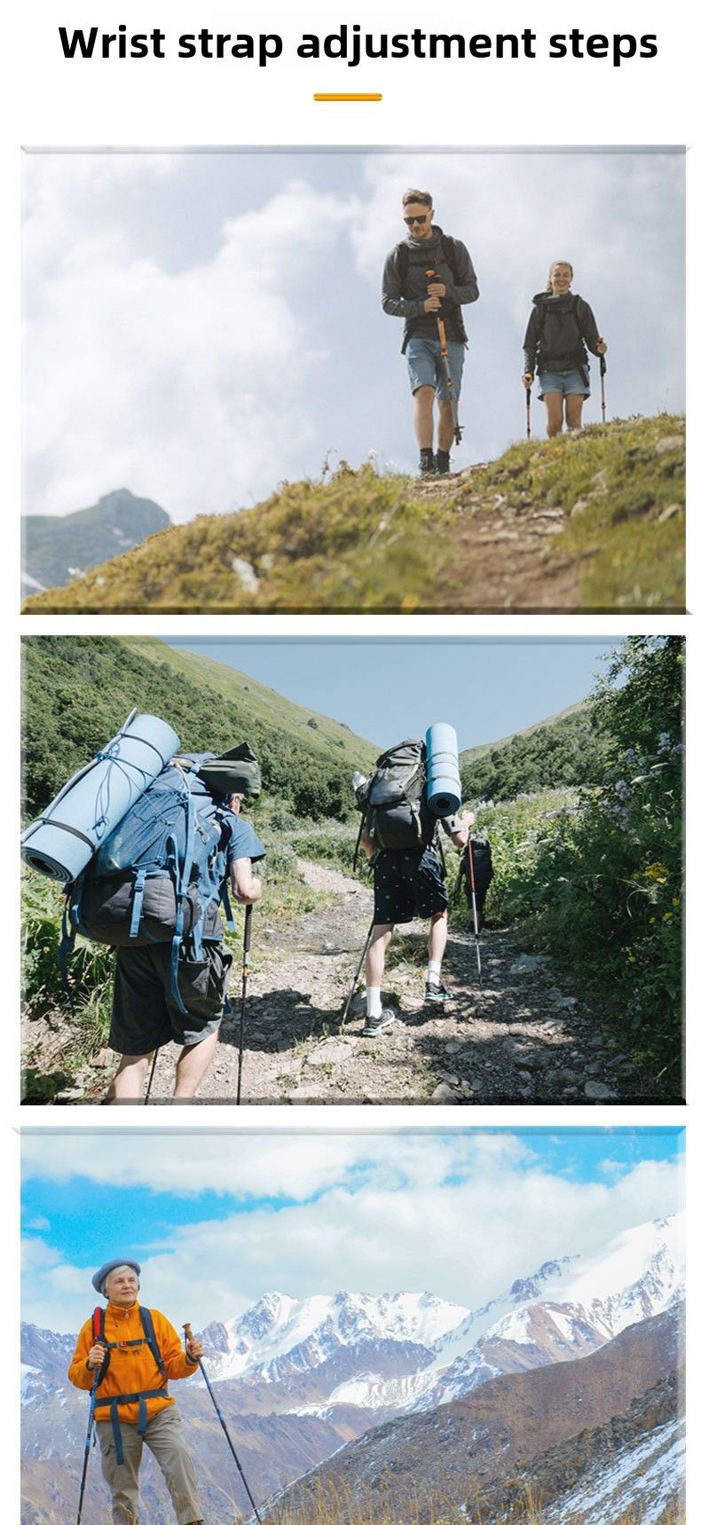 Newcastle Aluminum Alloy Trekking Pole Three-Section Telescopic External Lock Multi-Functional Lightweight Portable_voghion.com