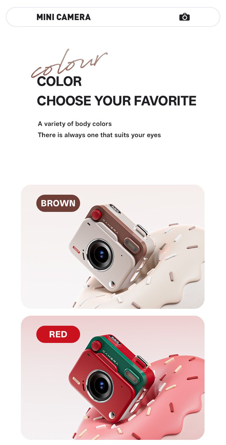 New CCD Retro Mini Digital Camera, Small Portable Travel Camera For Students With Photo & Video Recording, HD 48MP Picture Quality For School Campus L_voghion.com