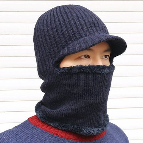 Winter For Men And Women, Pullover H, Windproof, Fleece-Lined, Thickened, Warm, Ear Protection, Duckbill Knitted Ski_voghion.com