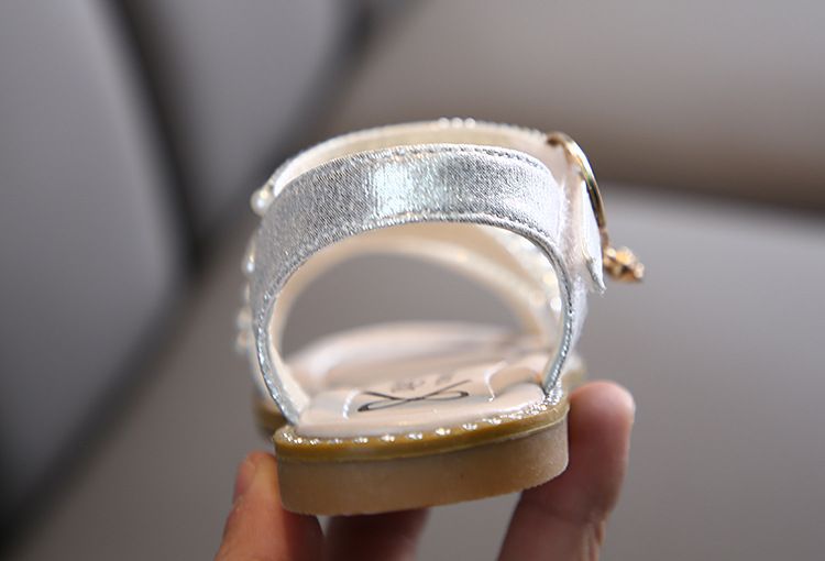 Sandali estivi per ragazze, scarpe da ballo, scarpe da principessa aperte con perle, scarpe da spettacolo per bambini piccole, medie e grandi_voghion.com