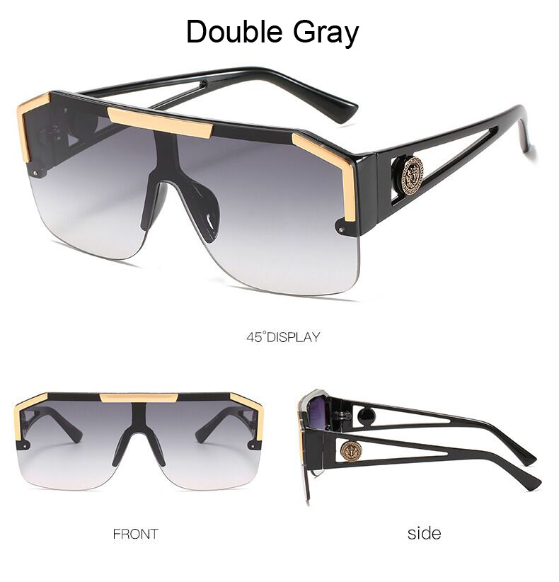 Nya Oversized Man Solglasögon Brand Designer Solglasögon För Kvinna Mode Gradient Square Shades_voghion.com