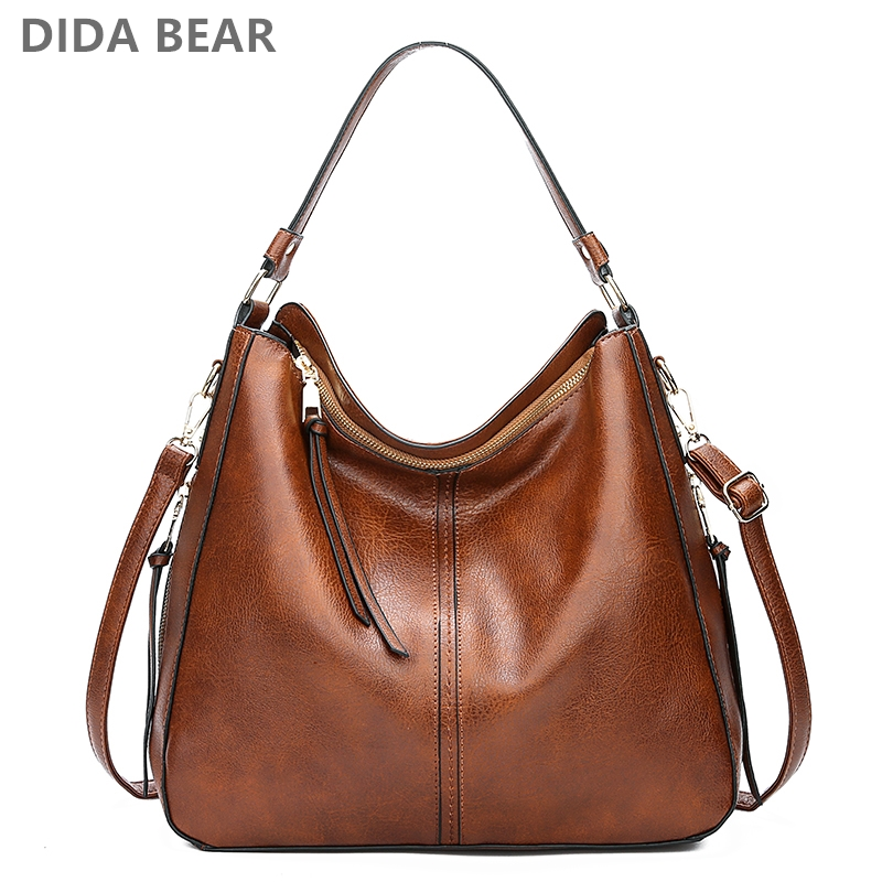DIDABEAR Hobo Bag Leather Women Hands Female Leisure Shoulder Bags Fashion Purses Vintage Bolsas Large Capacity Tote_voghion.com
