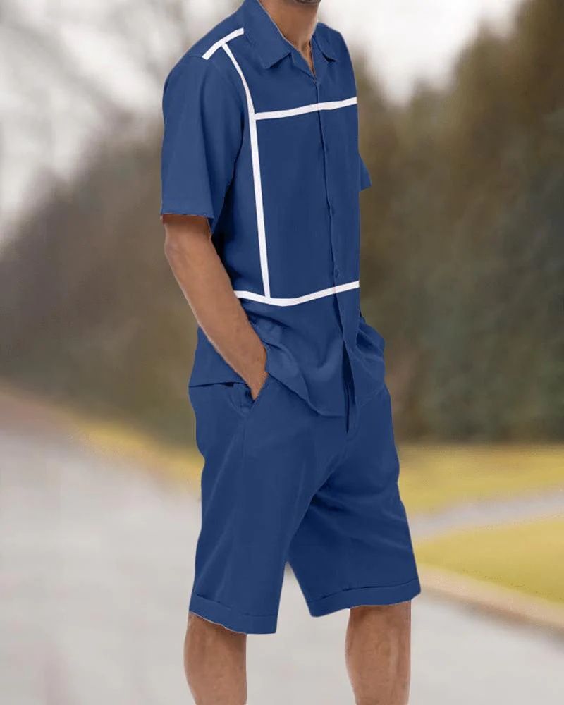 Herrenbekleidung Herren Hawaiihemd Code 3D-gedruckte Shorts Hemd Anzug Sommer_voghion.com