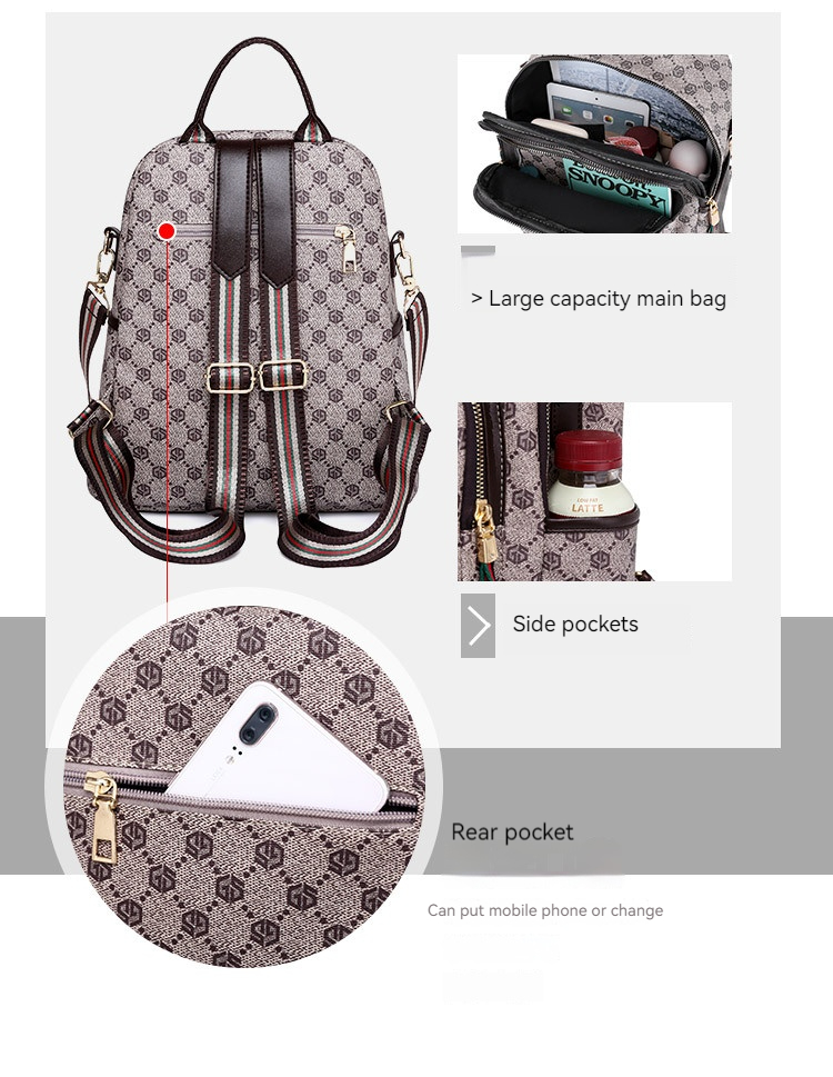 Men's and Women's Fashion Backpack Travel Bag Backpack Printed Large Capacity Bag Suitable for Business, Work, Travel, and Leisure_voghion.com