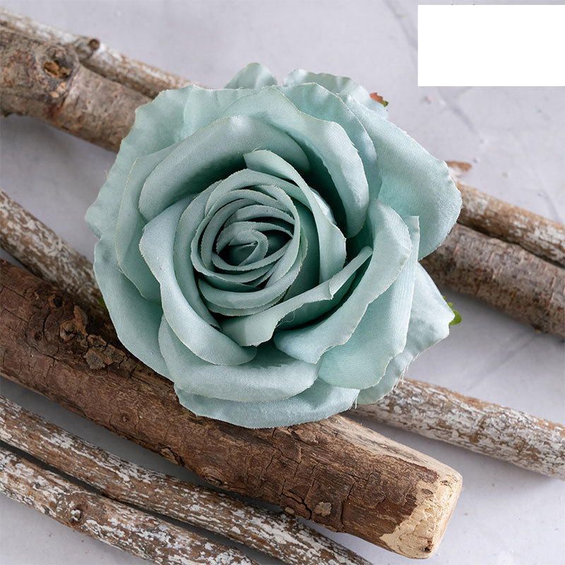 Home decoration happy rose head artificial flower hand-held flower rose wall artificial flower_voghion.com