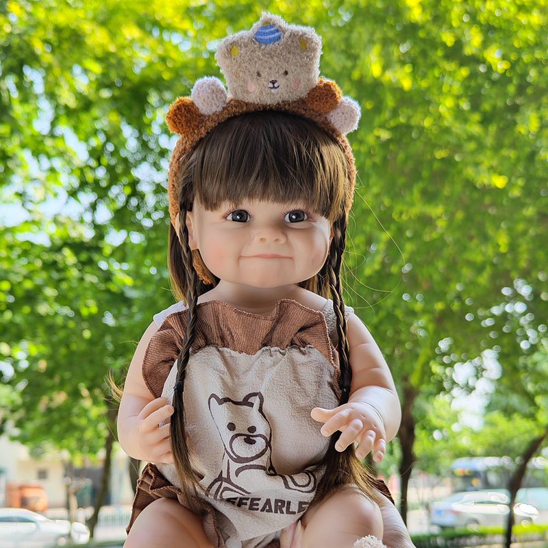 Bambola Reborn da 55 cm, in plastica morbida, giocattolo per bambine, regalo di principessa carino, bambola mostrabile e che cambia colore_voghion.com