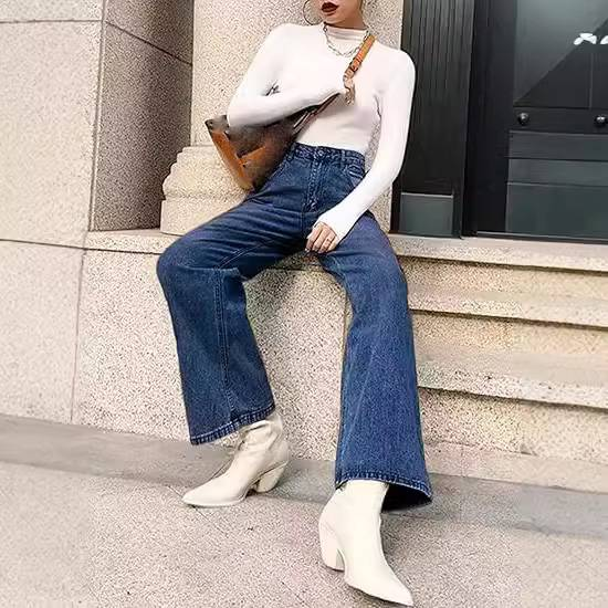 Jeans aderenti a vita alta non elastici da donna_voghion.com