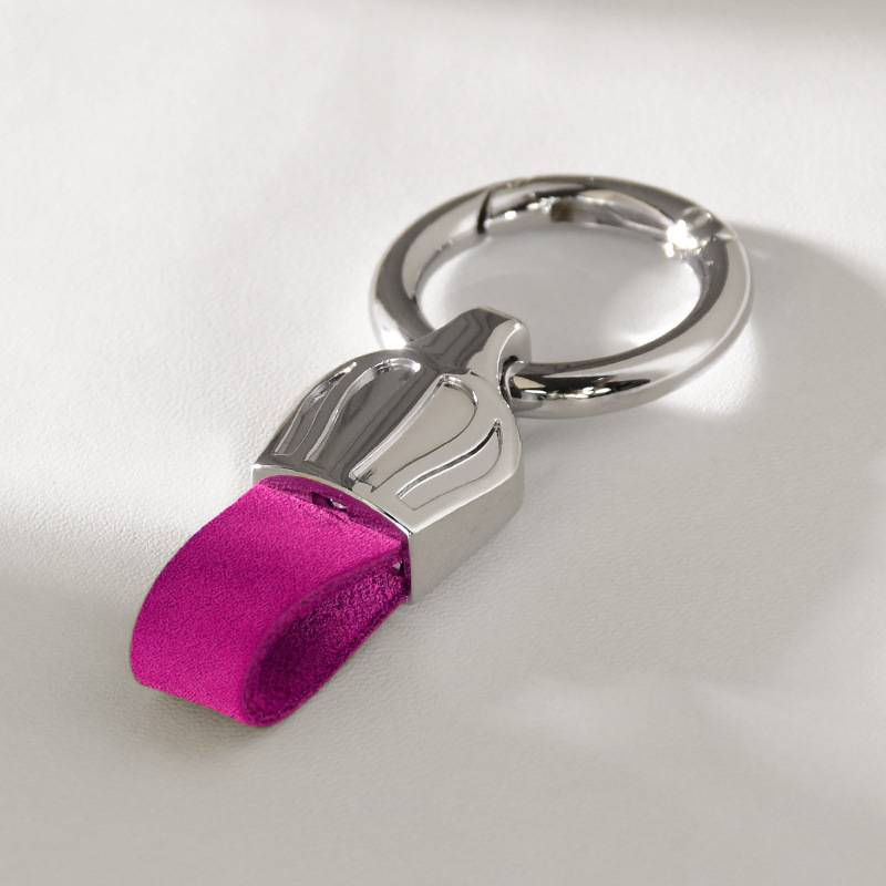 Porte-clés de voiture en cuir de vache givré avec couronne, anneau léger de luxe pour hommes et femmes, pendentif en cuir véritable gravé au laser_voghion.com
