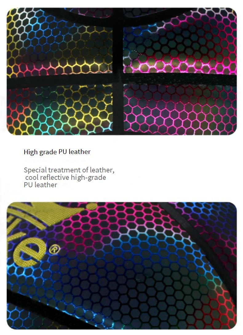 Reflective & Glow In The Dark Size 7 Basketball - Durable PU Street Basketball With Anti-Slip Grip_voghion.com