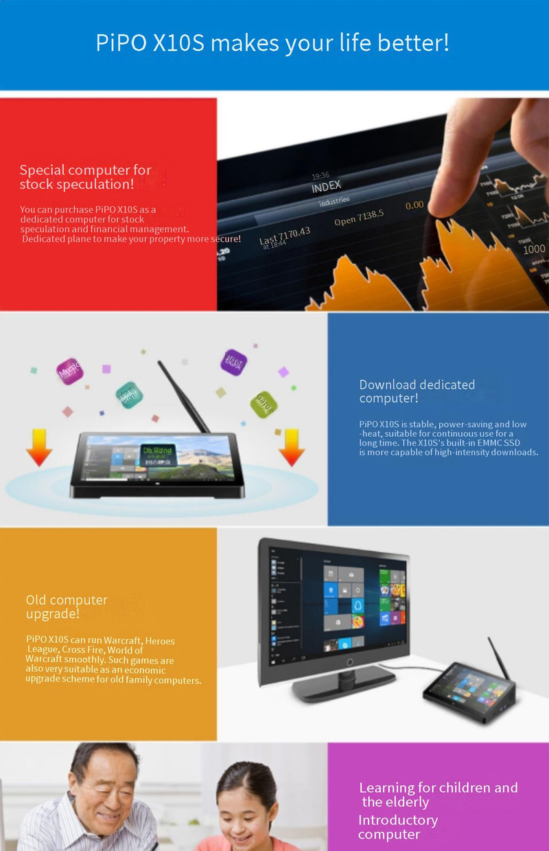 PIPO Windows 10.1-inch Industrial Tablet PC With 8GB RAM & 128GB Storage, Bluetooth Support, WiFi Connectivity For Business & Commercial Use_voghion.com
