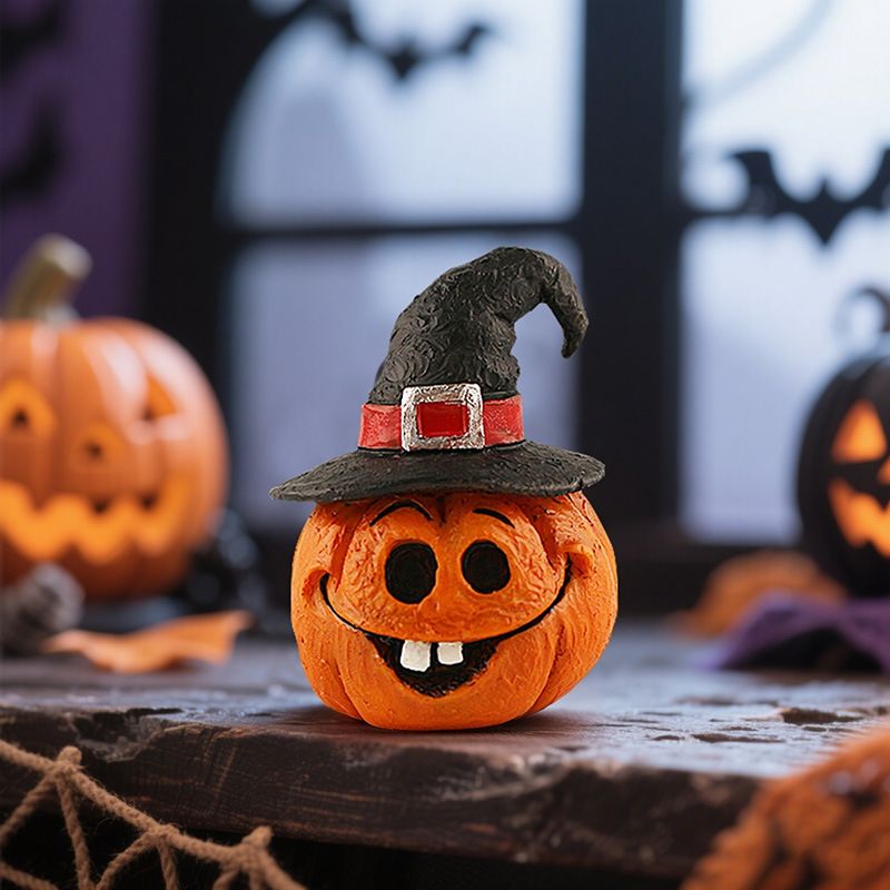Pumpkin Head Ghost Halloween Scene Decoration Trendy Resin Ornaments Desktop Decorations Small Ornaments_voghion.com