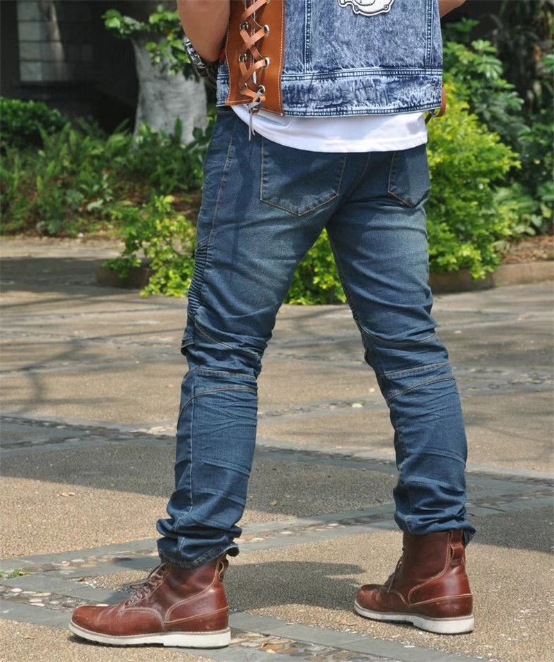 Jeans da motociclista per uomo e donna - Impermeabili, antivento e traspiranti per tutte le stagioni con protezioni integrate per le ginocchia - Denim elasticizzato per il massimo comfort_voghion.com