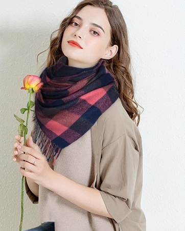YSense Women's Long Plaid Blanket Scarf Chunky Oversized Winter Fall Warm Big Tartan Scarves Wrap Shawl Ladies Gifts_voghion.com