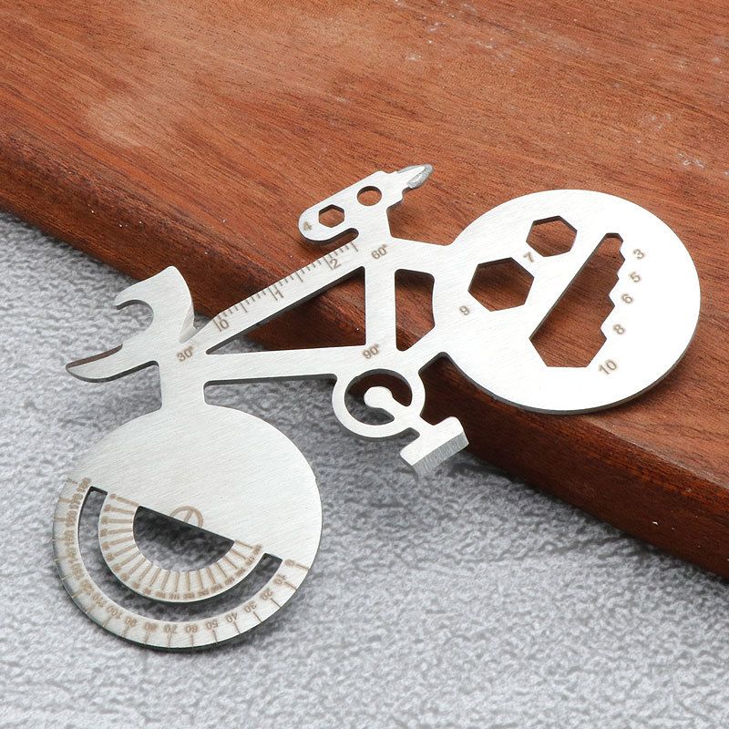 Gadget multifunzionali per esterni, portachiavi portatile per bicicletta, apribottiglie, campeggio, acciaio inossidabile, strumento creativo, carta_voghion.com