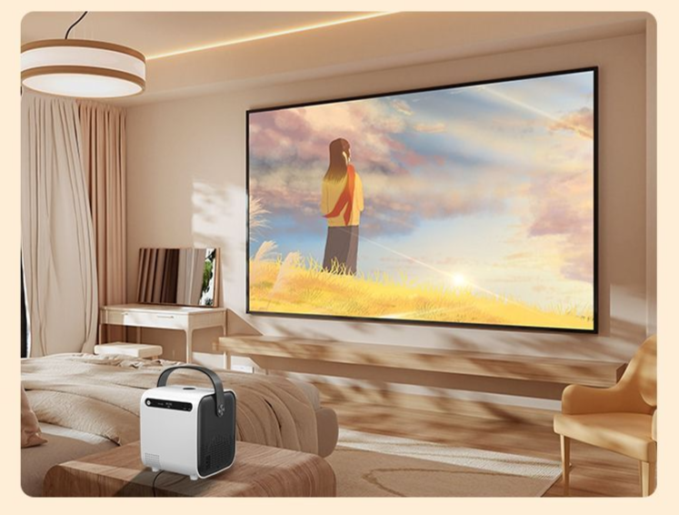 Lijiaxun 2025 Model Smart LCD Projector Small Portable Bedroom Home Theater 5G Projection 30-150inch_voghion.com