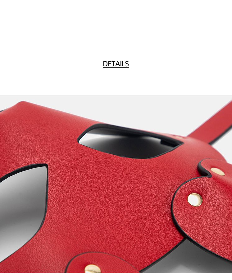 Maschera in pelle BLACKWOLF per gatti, BDSM, benda sull'occhio, coniglietto, giocattoli intimi, donne, adulti, maschere di Halloween per feste in maschera_voghion.com
