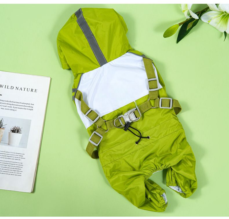 Clothing Universal Raincoat Large Small Full Coverage Leash Outdoor Dog Pet Clothes_voghion.com