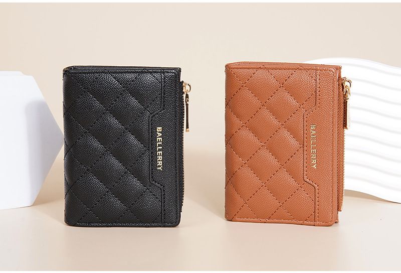 Women's Wallet, Warm-colored Short Snap Zipper Coin Purse, Card Holder, Wallet, High-end Fashion, Classic and Practical Wallet.baellerry _voghion.com