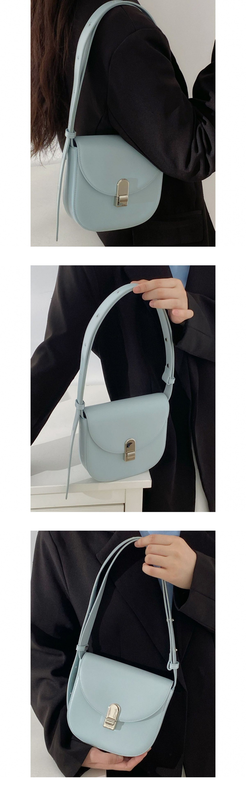 Saddle Bag Foreign Style Simple Niche Design Saddle Bag Women's Popular Texture fashion all-match shoulder small satchel_voghion.com