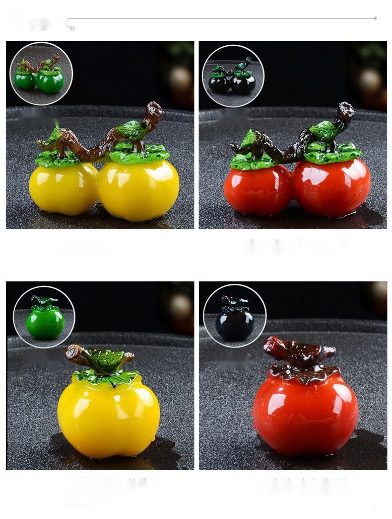 Creative Purple Clay Color-Changing Pet Ornament, Nurturable Persimmon Ruyi Play Decoration, Art Tray Tea Ceremony_voghion.com