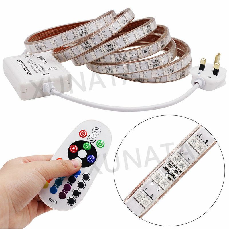 Bande lumineuse LED 240 V 5050 RVB à changement de couleur pour armoire, cuisine, Noël_voghion.com