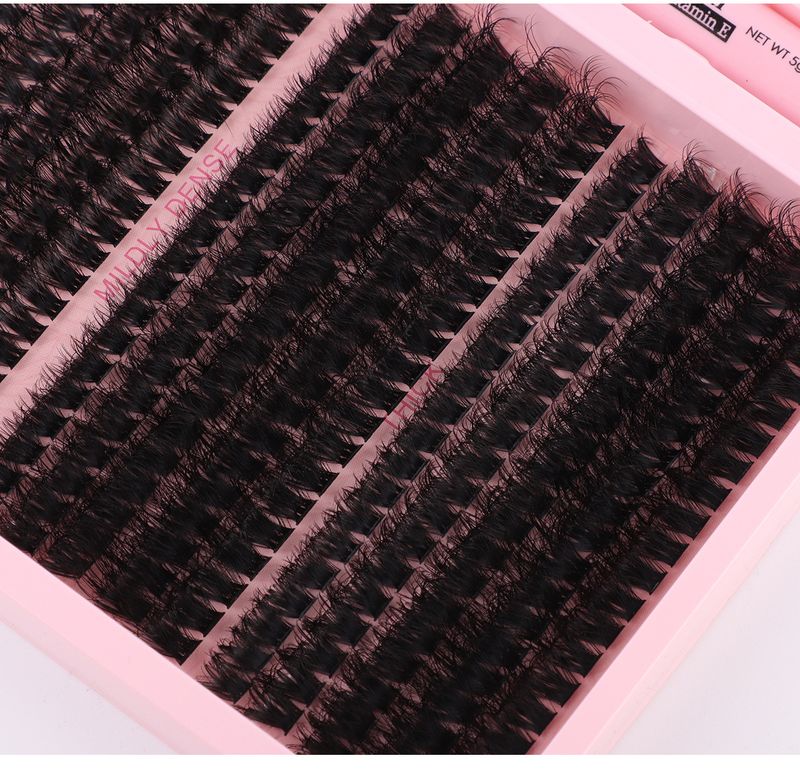 False Eyelashes Segmented Single Cluster DIY False Eyelash Extension Kit 3D Natural Fluffy Thick Curled Eyelashes_voghion.com