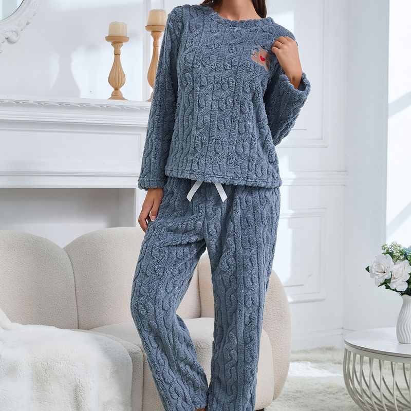 Pigiama da donna in velluto spesso, nuovo, autunno e inverno, casual, con pantaloni a maniche lunghe_voghion.com