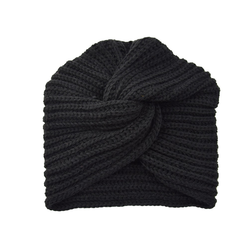 Women's Knitted Turban Hat Bohemia Cashmere Cross Wrap Head Indian Wool Bonnet Turbante Cap_voghion.com