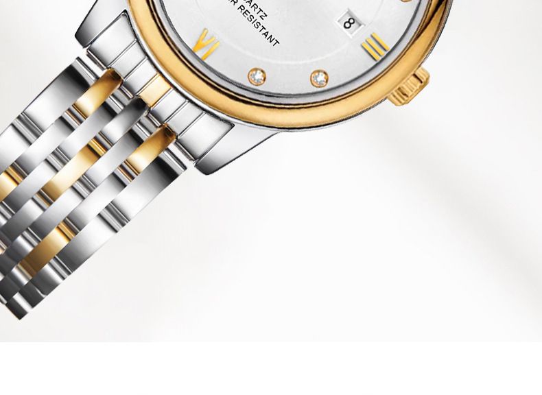 Orologi al quarzo, orologi da coppia di alta gamma, con calendario, orologi da lavoro, in oro e diamanti, per uomo e donna._voghion.com