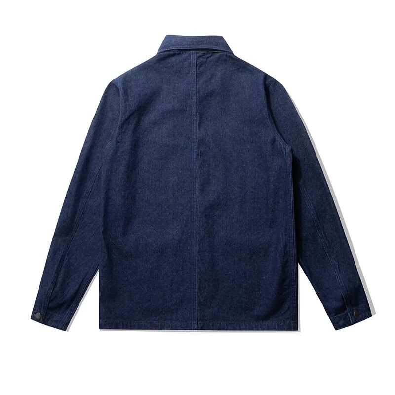 Safari-Stil Jeansjacke Herren Outdoor Casual Workwear Jeans Mantel Herren Mode Multi-Taschen Heavy Washed Vintage Jacke für Herren_voghion.com