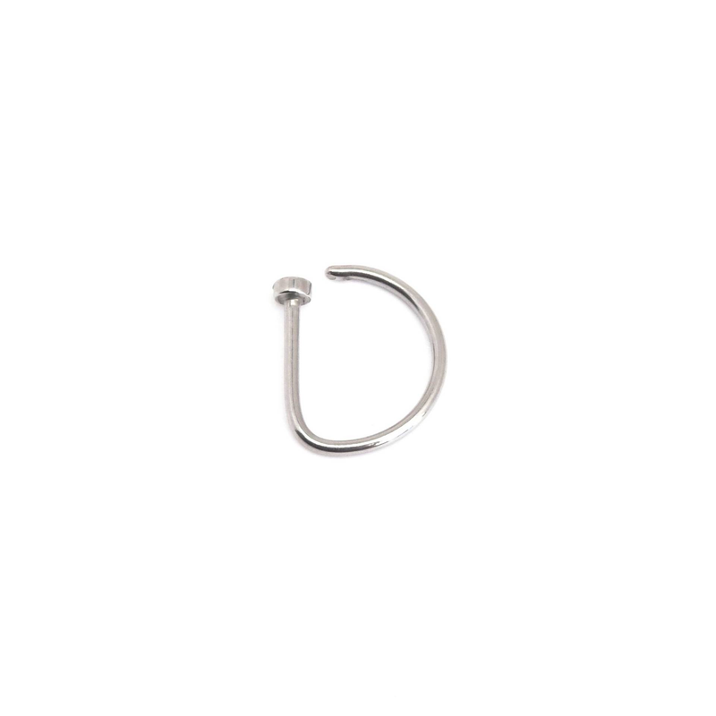 D-shaped nose ring stainless steel non piercing punk style plated k gold nose nail lip ring piercing jewelry with a sense of luxury niche_voghion.com