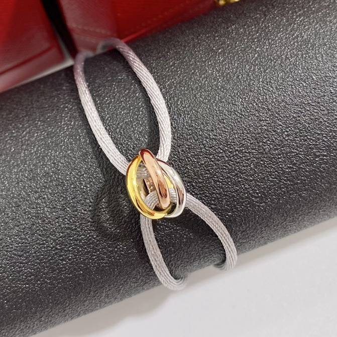 Bracciale Trinity in acciaio inossidabile, bracciale a tre anelli, bracciale con cordino colorato, gioielli in argento sterling per gli amanti, prezzo all'ingrosso_voghion.com
