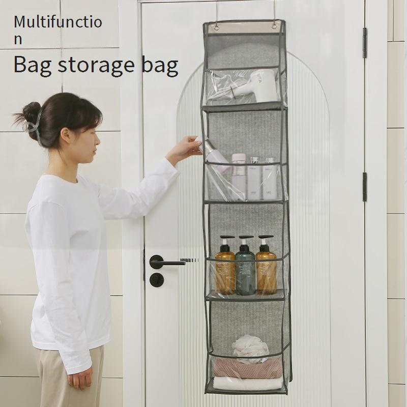 Kapı Üstü Askılı Düzenleyici - Yatak Odası/Banyo İçin 6 Cepli Kumaş Saklama Çantası Yerden Tasarruf Sağlayan Duvar Montajı_voghion.com