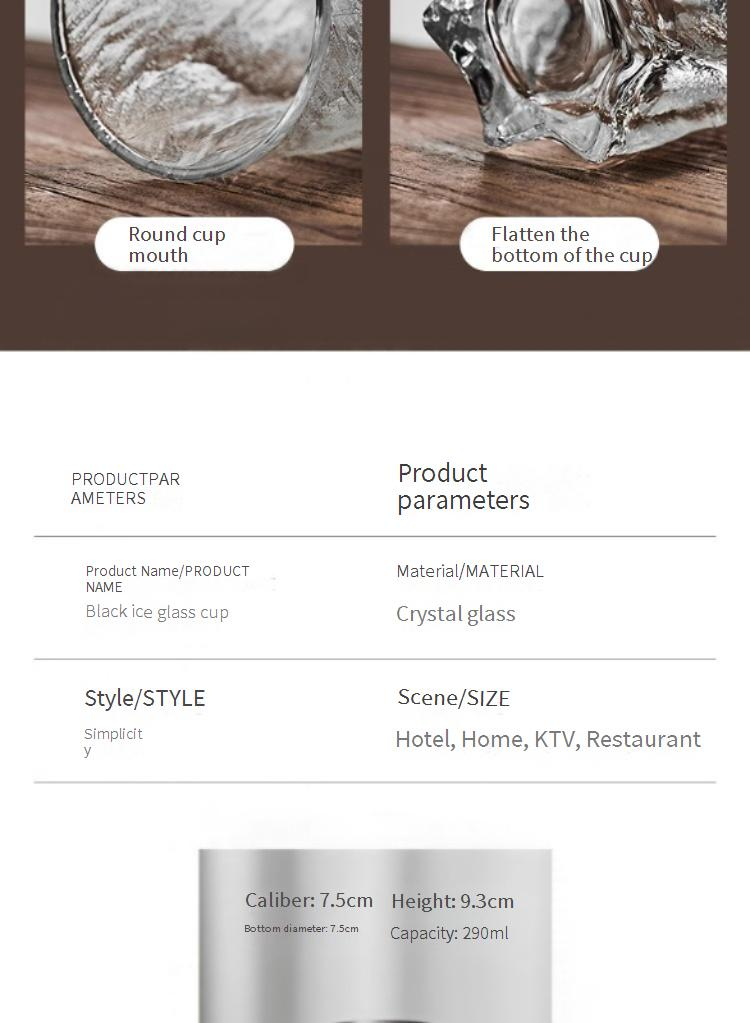Copo de uísque de cristal fosco - copo multifuncional estilo japonês para cerveja, café gelado e coquetéis_voghion.com