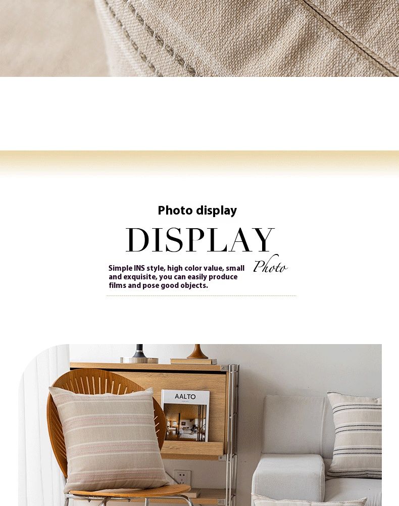 Federe per cuscini in policotone a righe moderne - Cuscini decorativi morbidi da 28x20 pollici per divano e letto_voghion.com