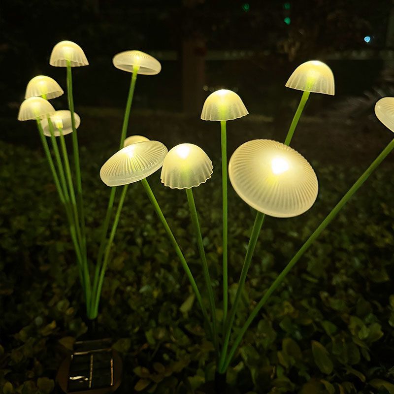 Luci solari a LED a forma di fungo a forma di medusa - Decorazione da giardino in silicone impermeabile con opzioni di cambio colore/bianco caldo_voghion.com