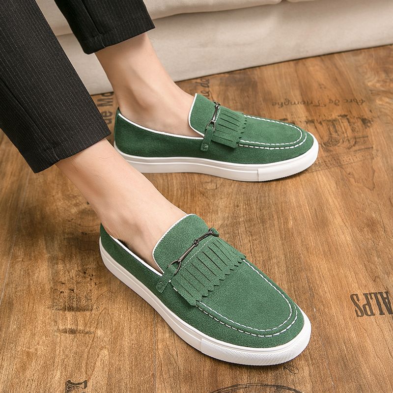 Neue Mode Echtes Leder Retro Business Herren Freizeitschuhe Schwarz Täglich Büro Loafers Ein-Schritt Fahren Party Kleid Hochzeit Herrenschuhe_voghion.com