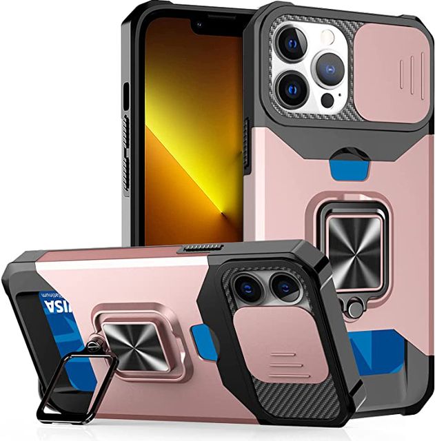 Case For IPhone 16 15 14 13 12 11 Pro Max Plus XR X XS 8 7 Heavy Duty Protection With Sliding Camera Cover And Card Clip Cover_voghion.com