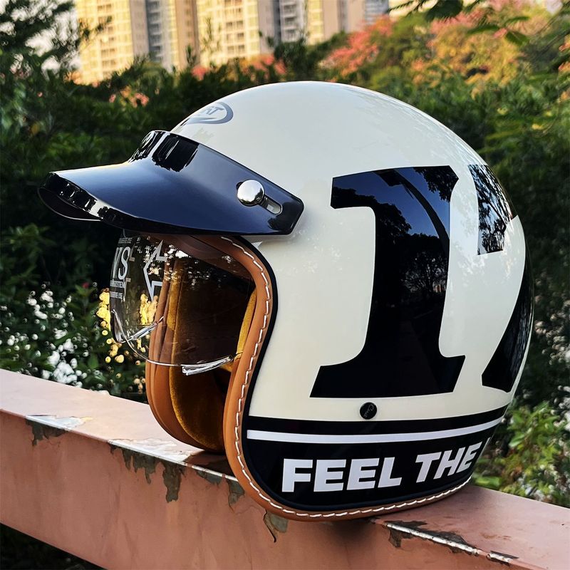 Nuovo casco da moto 3/4 certificato DOT 3C per veicoli elettrici con lente integrata C500_voghion.com