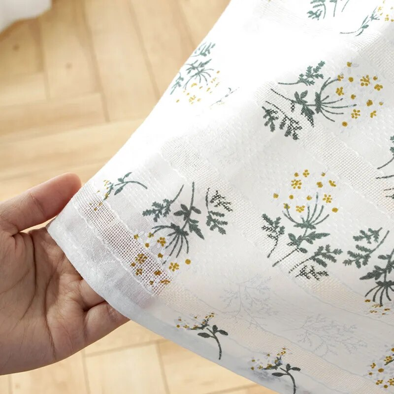 Tovaglia floreale in cotone stile coreano Copritavolo rettangolare con decorazione del tè per la sala da pranzo della cucina_voghion.com