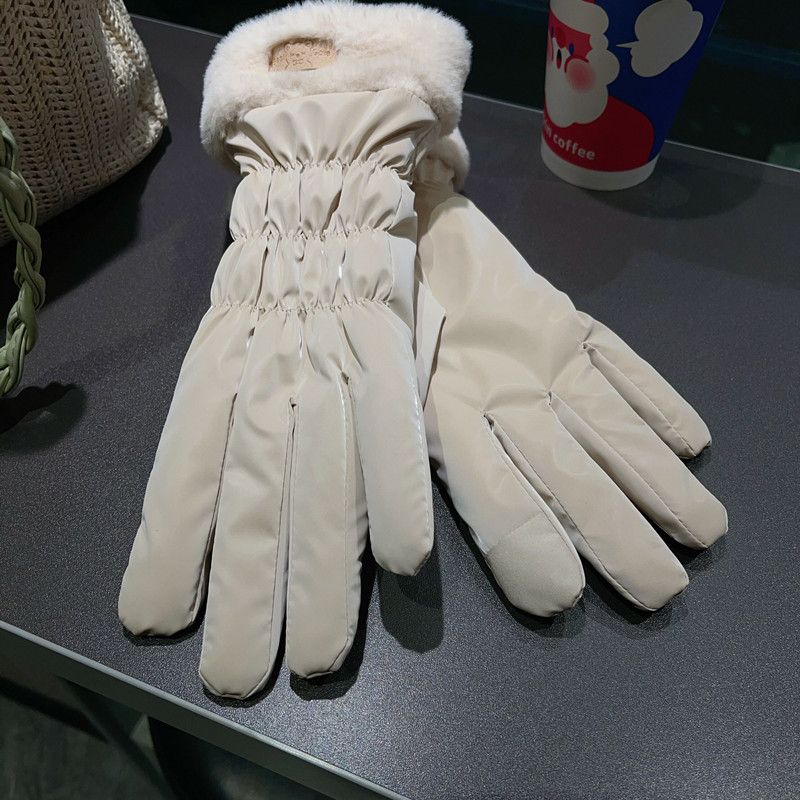2024 Cute Padded Gloves Little Bear Gloves Women Winter Fleece Thickened Warm Cycling Mountaineering Skiing Plush Cotton Gloves_voghion.com